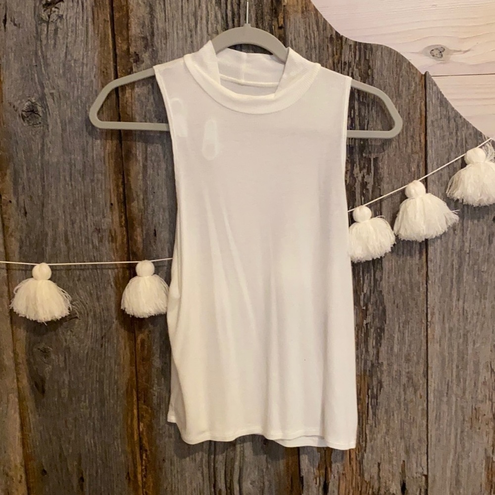 White Highneck Tank